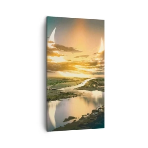Bild auf Leinwand - Leinwandbild - Irgendwo in einer weit, weit entfernten Galaxie - 45x80 cm