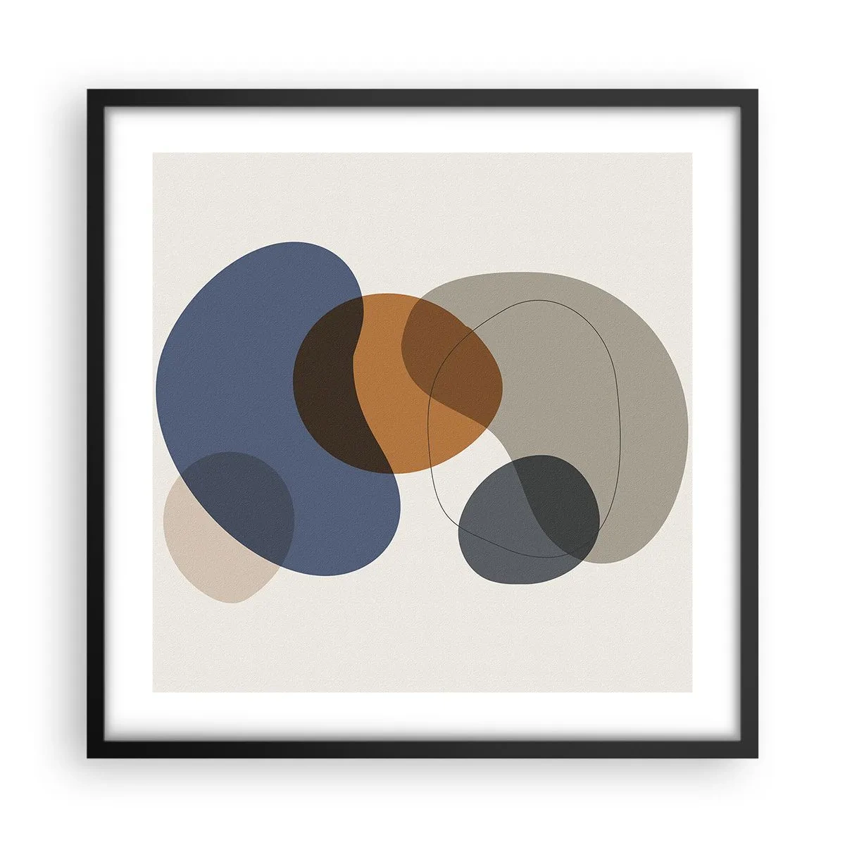 Poster in einem schwarzem Rahmen - Farbtropfen - 50x50 cm