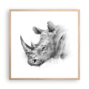 Poster in einem Rahmen aus heller Eiche - Afrikanisches Porträt - 60x60 cm