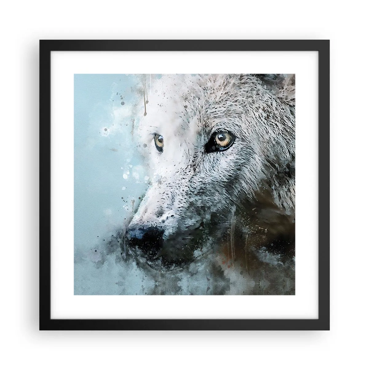 Poster in einem schwarzem Rahmen - Lerne die Wolfsseele kennen - 40x40 cm