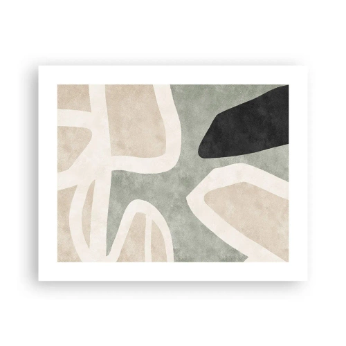 Poster - Komposition mit schwarzem Motiv - 50x40 cm