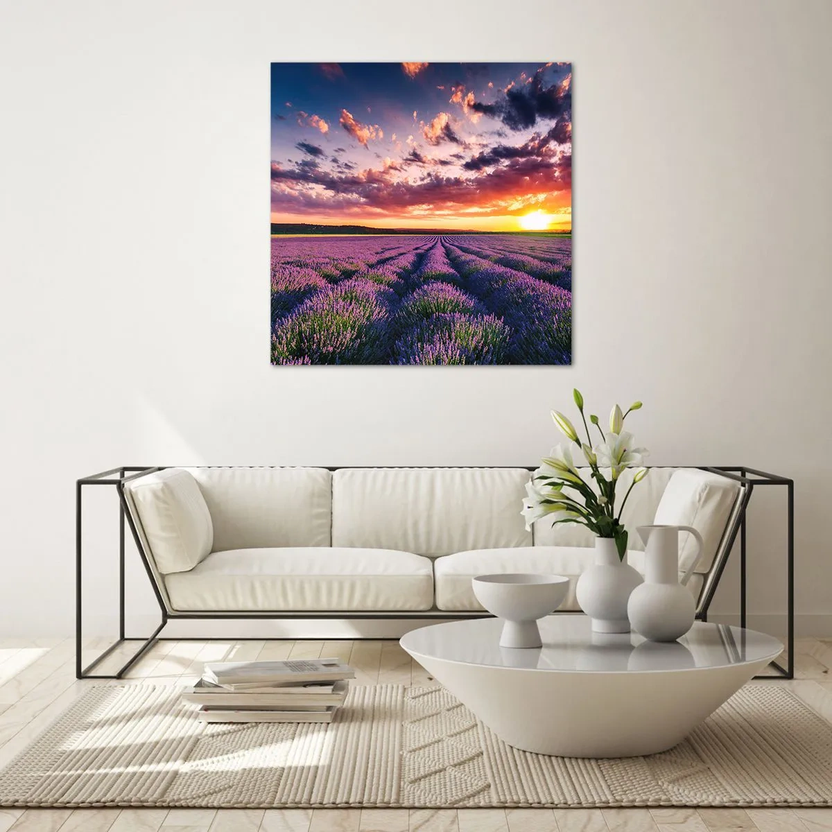 Glasbild - Bild auf glas - Lavendel Welt - 30x30 cm