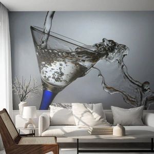 Selbstklebende Fototapete Deluxe Sticker - Kristallwasser in Kristallglas - Glas, Cocktail, Gastronomie - 250x175 cm