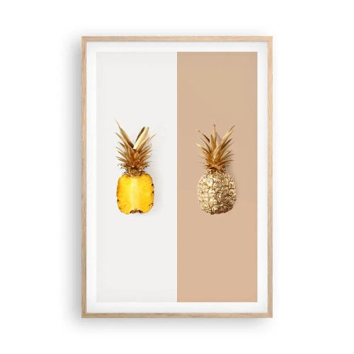 Poster in einem Rahmen aus heller Eiche - Ananas für uns - 61x91 cm