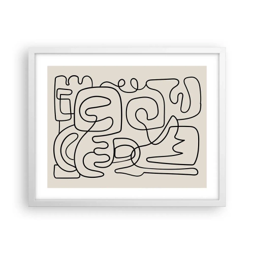 Poster in einem weißen Rahmen - Folge der Spur - 50x40 cm