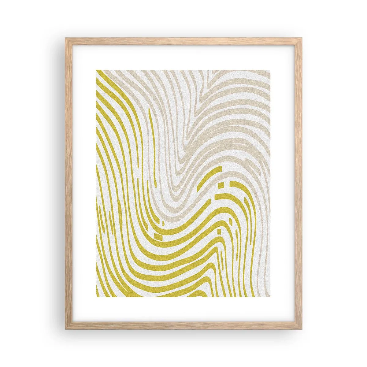 Poster in einem Rahmen aus heller Eiche - Komposition mit sanfter Biegung - 40x50 cm
