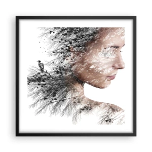 Poster in einem schwarzem Rahmen - Der Geist des Waldes - 50x50 cm