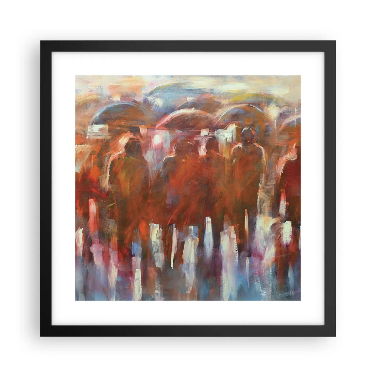 Poster in einem schwarzem Rahmen - Auch bei Regen und Nebel - 40x40 cm