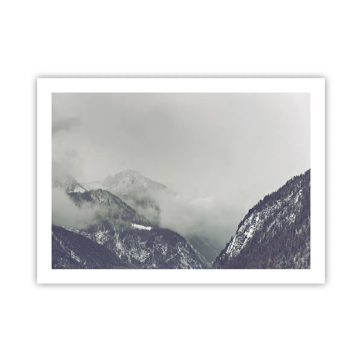 Poster - Nebliges Tal - 70x50 cm