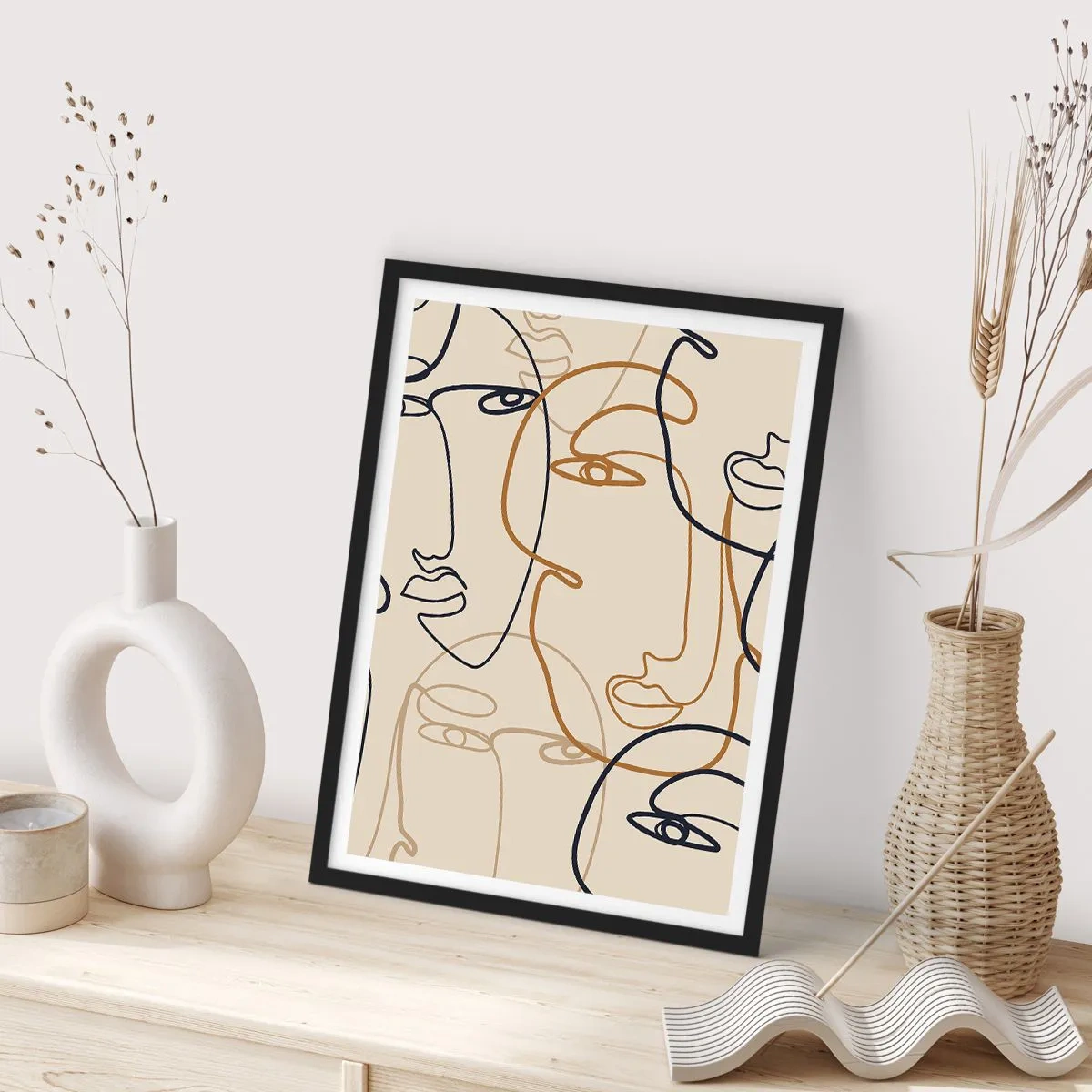 Poster in einem schwarzem Rahmen - Das Porträt wird multipliziert - 40x50 cm