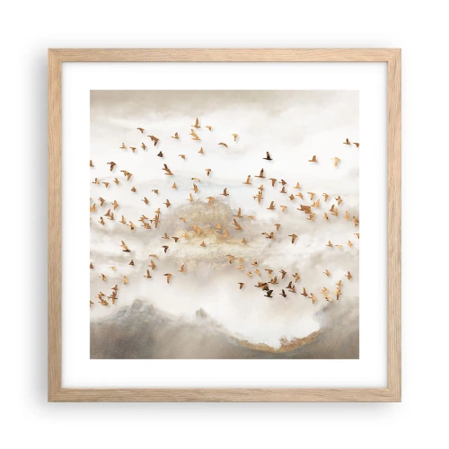 Poster in einem Rahmen aus heller Eiche - Es ist schon die Zeit… - 40x40 cm