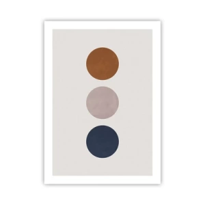 Poster - Minimalistische Kreise in warmen Farbtönen auf hellem Hintergrund - 50x70cm - Ein Symbol für Exzellenz - Moderne Wanddekoration für Wohnzimmer und Schlafzimmer ARTTOR