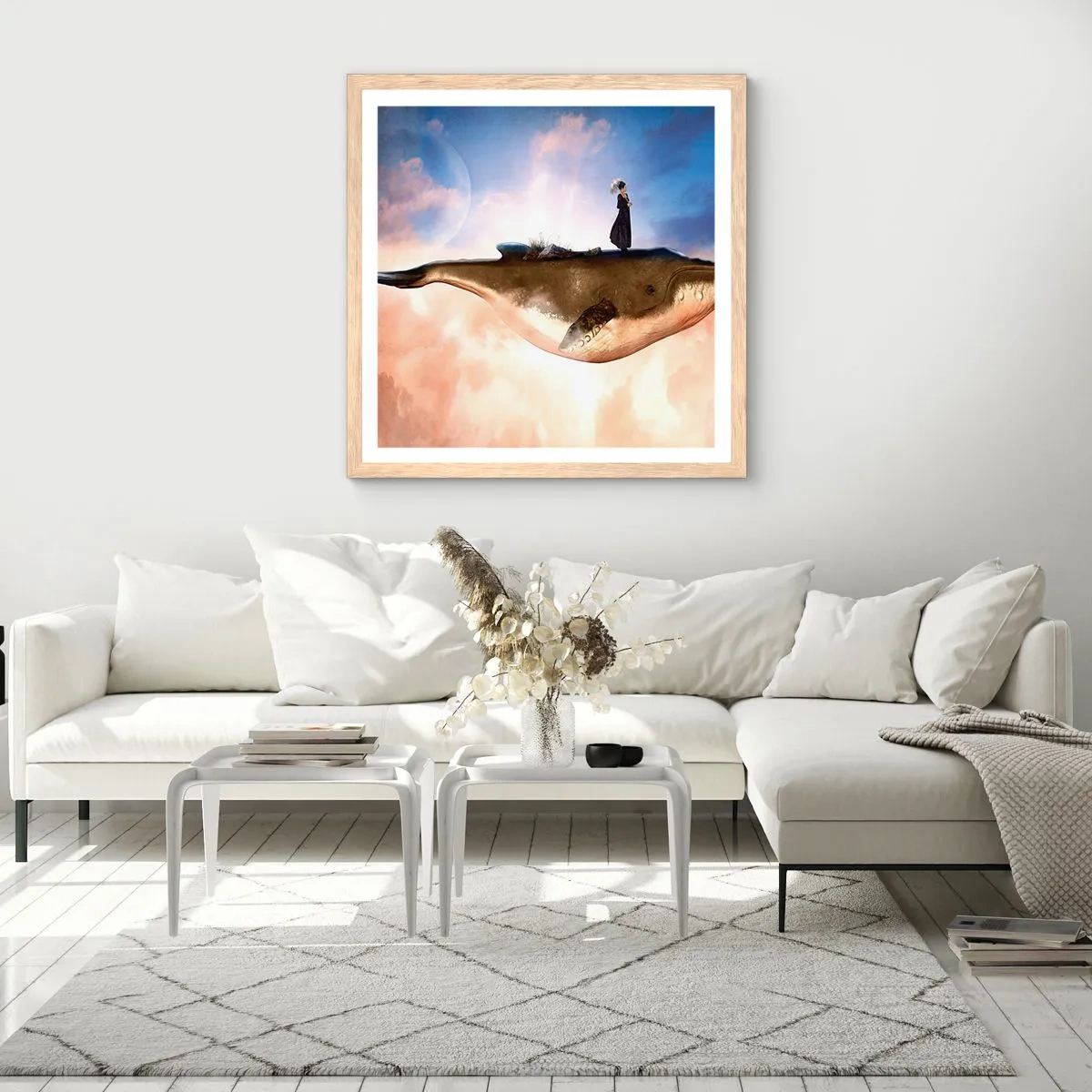 Poster in einem Rahmen aus heller Eiche - Eine echte Reise - 30x30 cm