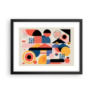 Poster in einem schwarzem Rahmen - Komposition: Na, los, spiel! - 40x30 cm