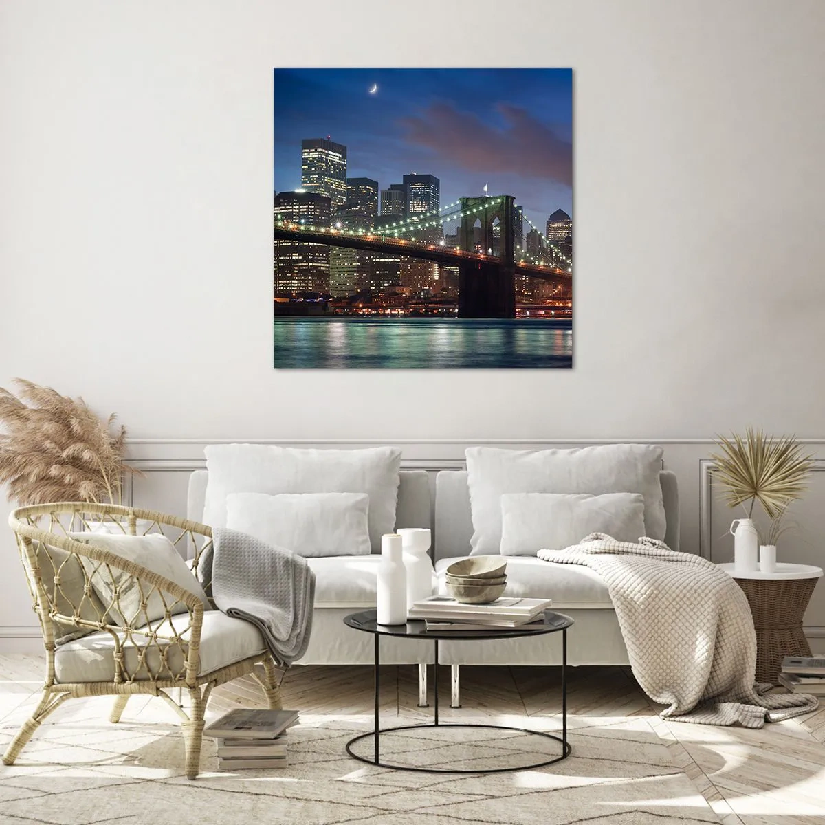 Glasbild - Bild auf glas - Leuchtende Nacht - 30x30 cm