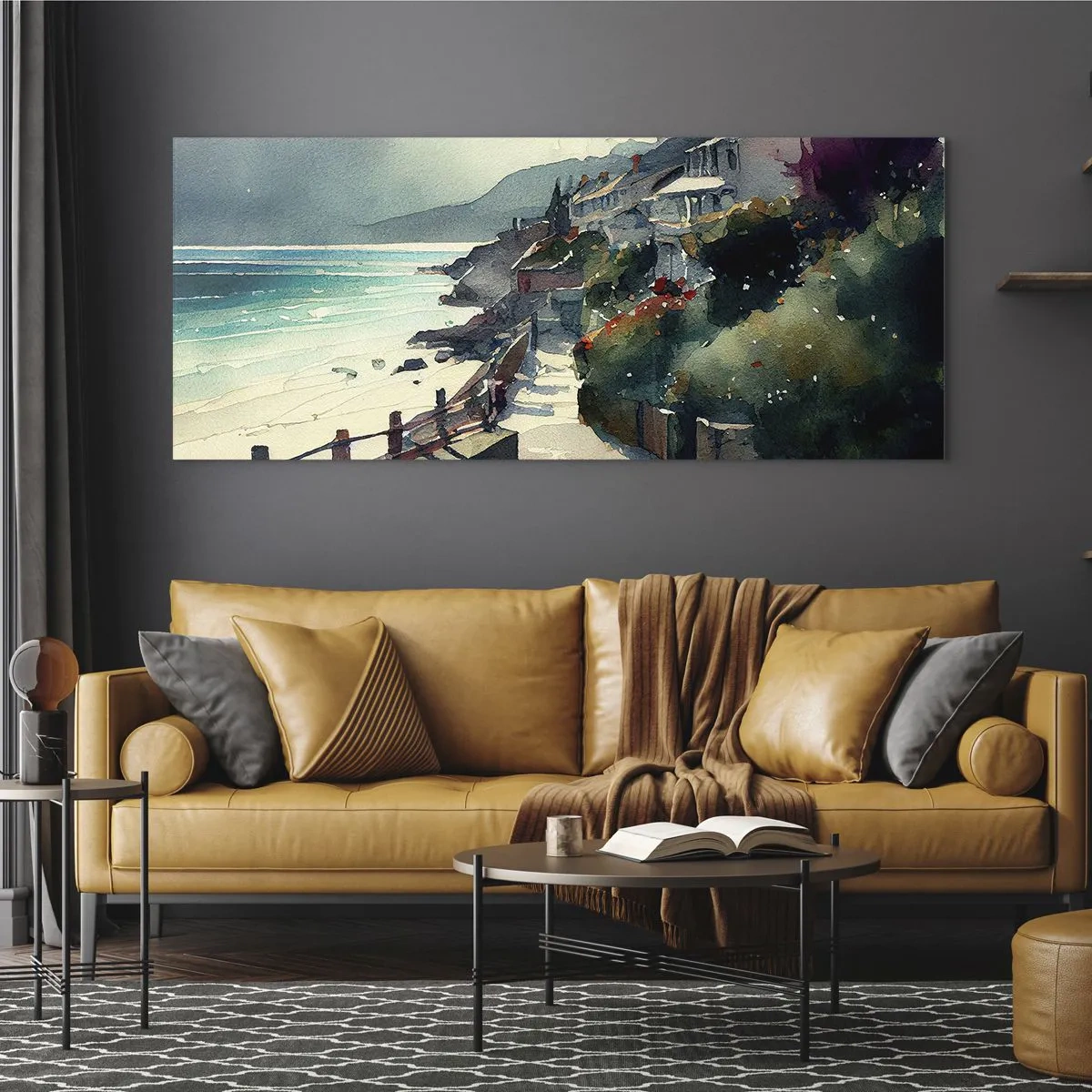 Glasbild - Bild auf glas - Mittelmeerstadt - 100x40 cm