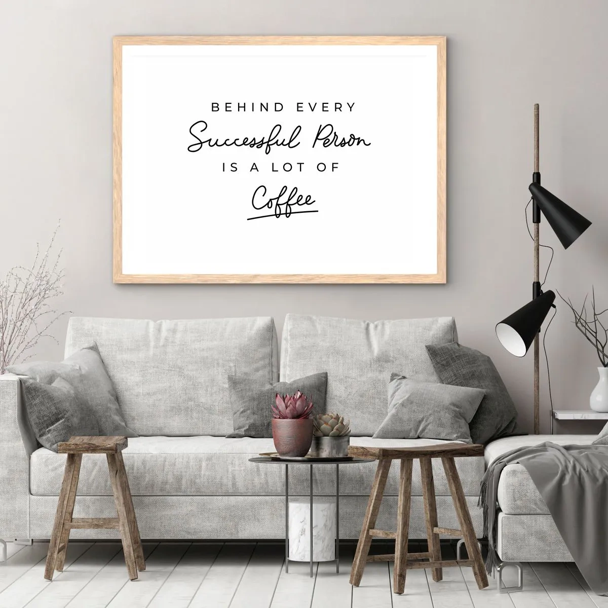 Poster in einem Rahmen aus heller Eiche - Erfolgsgeheimnis - 40x30 cm