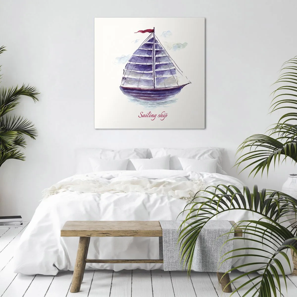 Bild auf Leinwand - Leinwandbild - Volle Segel und ruhiges Wasser - 40x40 cm