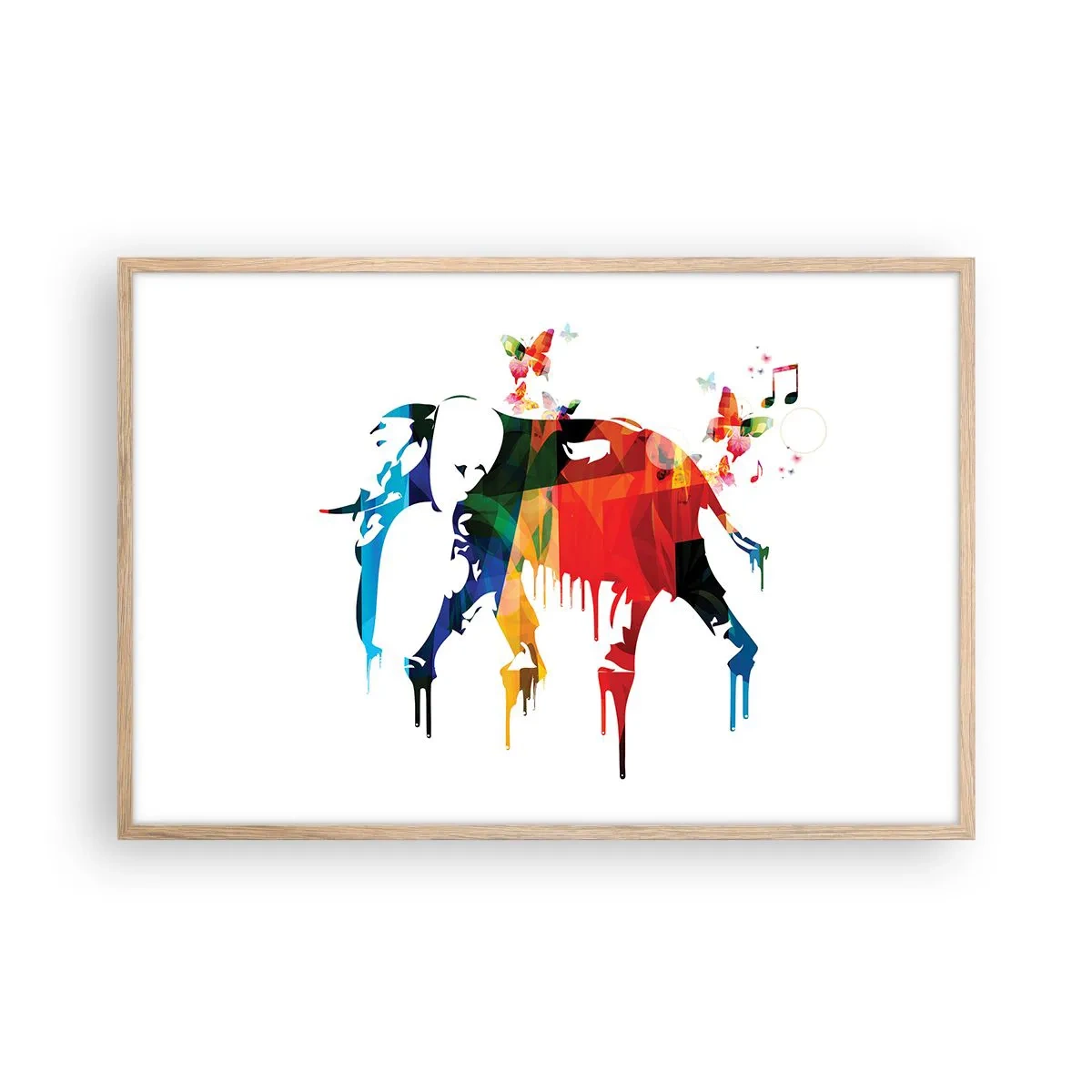 Poster in einem Rahmen aus heller Eiche - Jeder kann tanzen - 91x61 cm