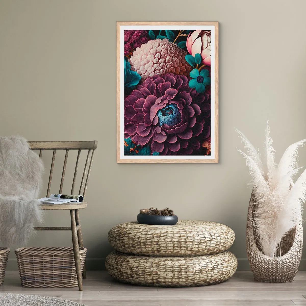 Poster in einem Rahmen aus heller Eiche - Natur in Hülle und Fülle - 70x100 cm