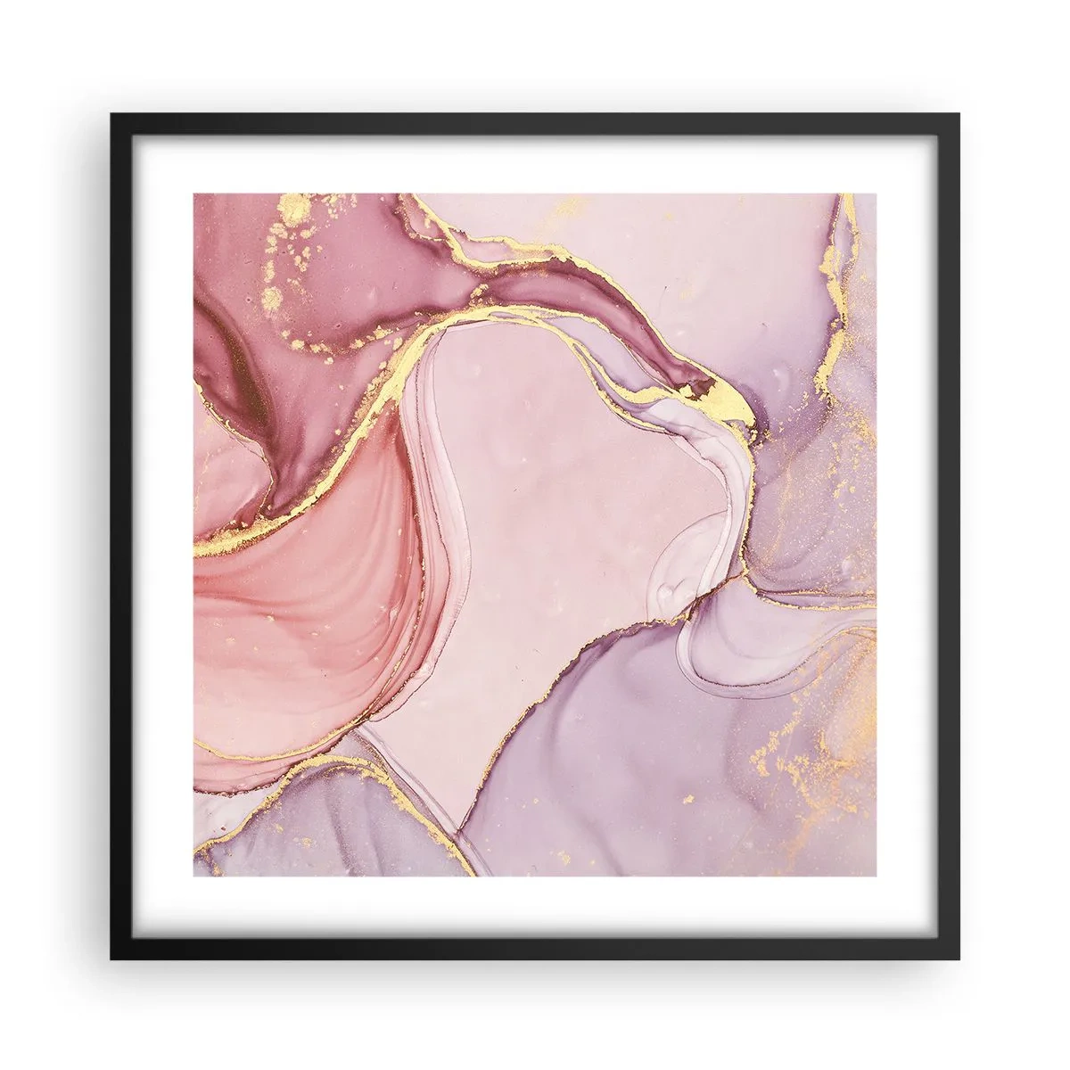 Poster in einem schwarzem Rahmen - Eine Liebkosung der Farben - 50x50 cm