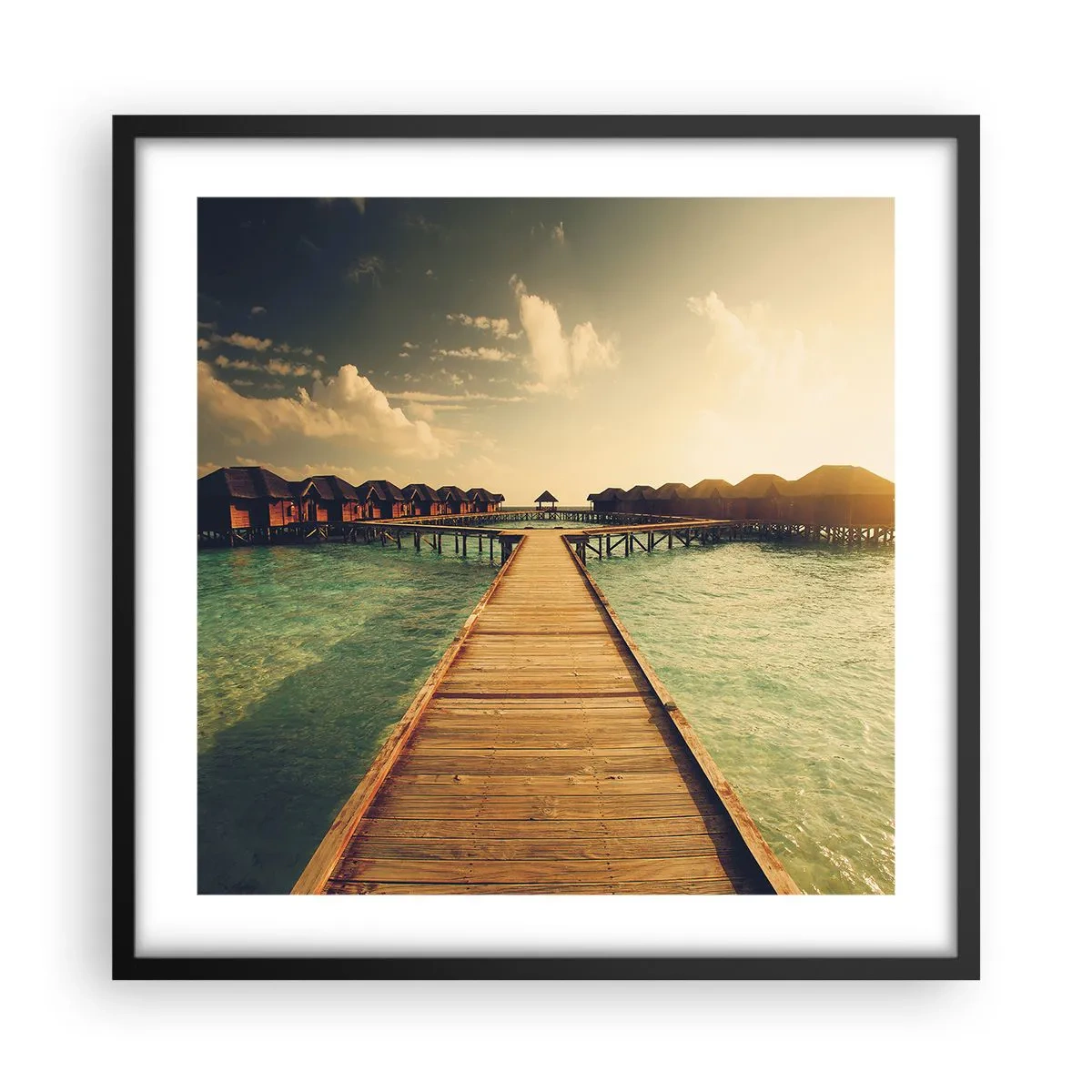 Poster in einem schwarzem Rahmen - Eine herzliche Einladung - 50x50 cm