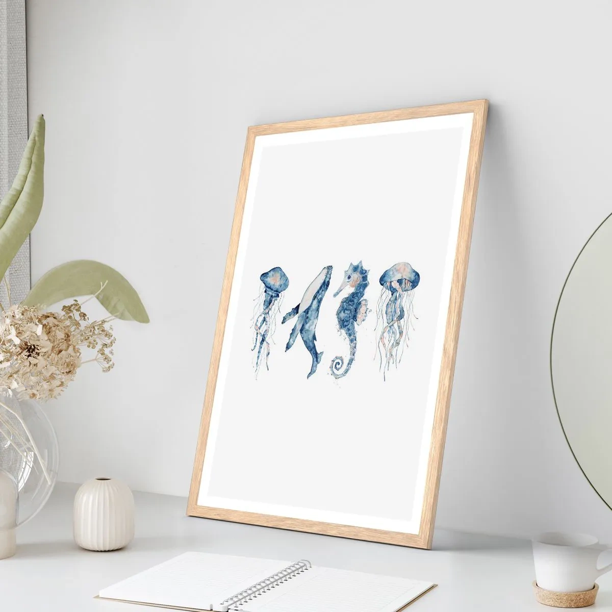 Poster in einem Rahmen aus heller Eiche - Meereswunder - 70x100 cm