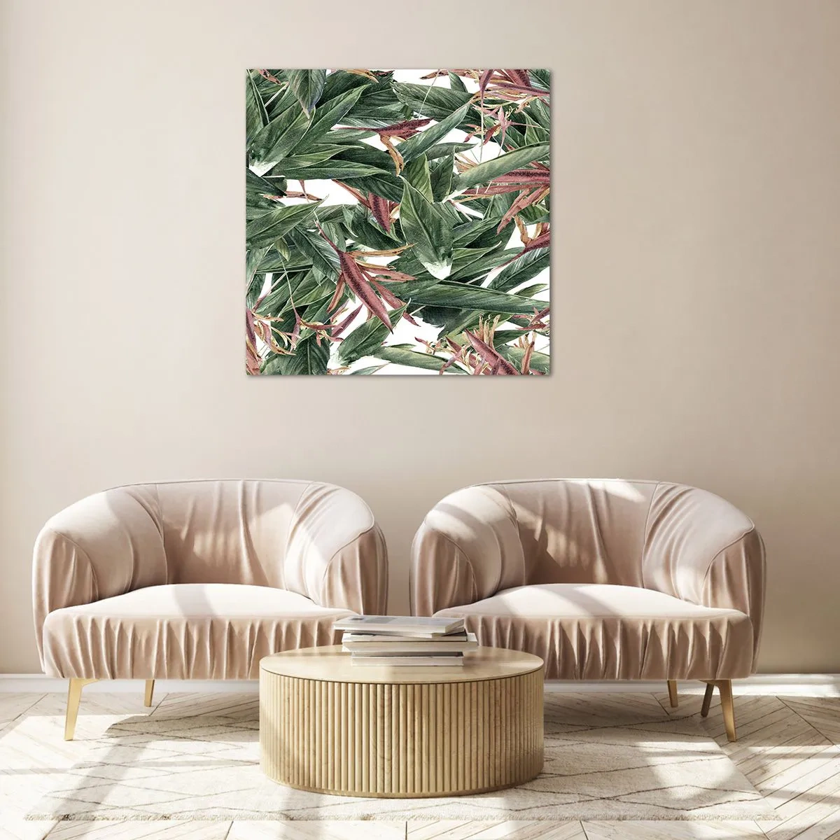 Glasbild - Bild auf glas - Smaragd-lila Dickicht - 60x60 cm
