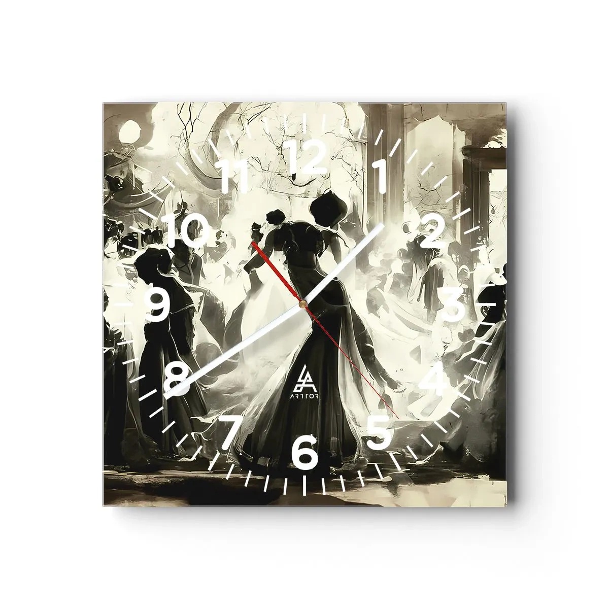 Wanduhr - Glasuhr - Die große Maskerade - 40x40 cm