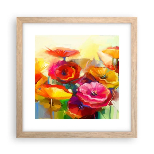 Poster in einem Rahmen aus heller Eiche - Nicht nur rot - 30x30 cm