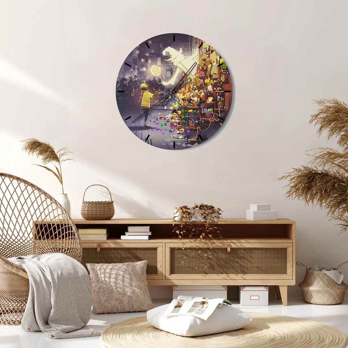 Wanduhr - Glasuhr - Magie ist da - 40x40 cm