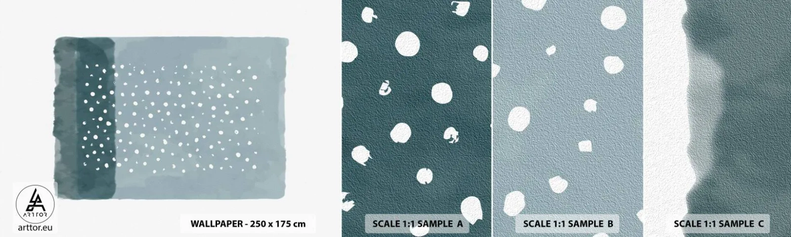 Fototapetenmuster Standard Eco - Auf Blau gewachsen - Abstraktion, Stück, Minimalismus - 100x30 cm