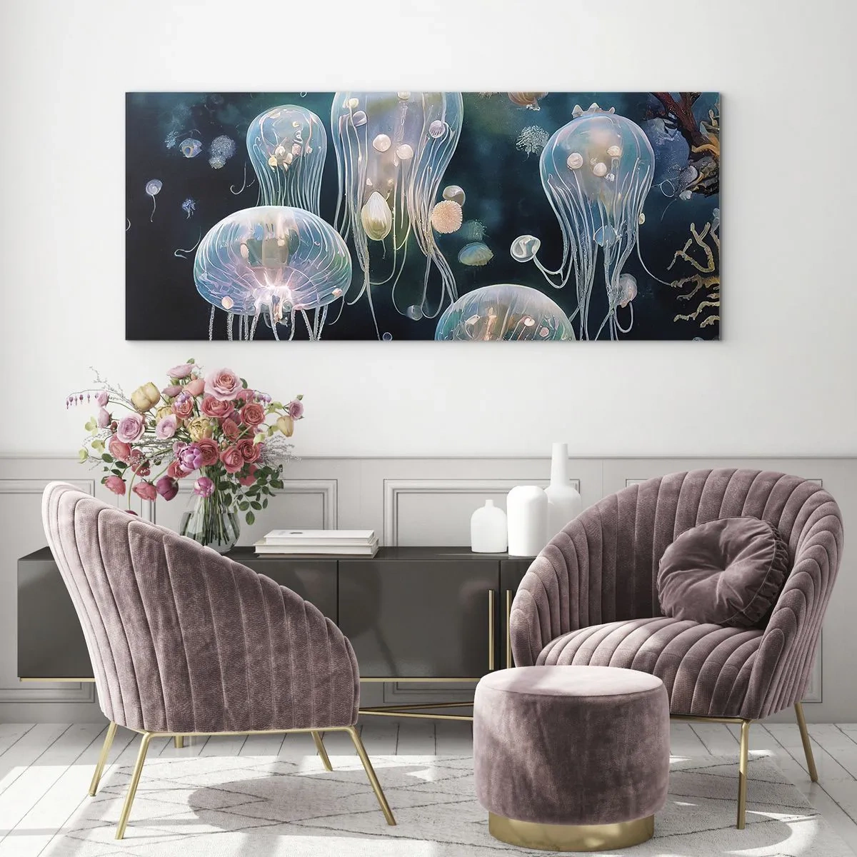 Glasbild - Bild auf glas - Unterwasserball - 100x40 cm