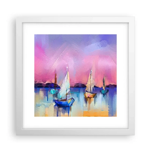 Poster in einem weißen Rahmen - Richtung: breites Wasser - 30x30 cm