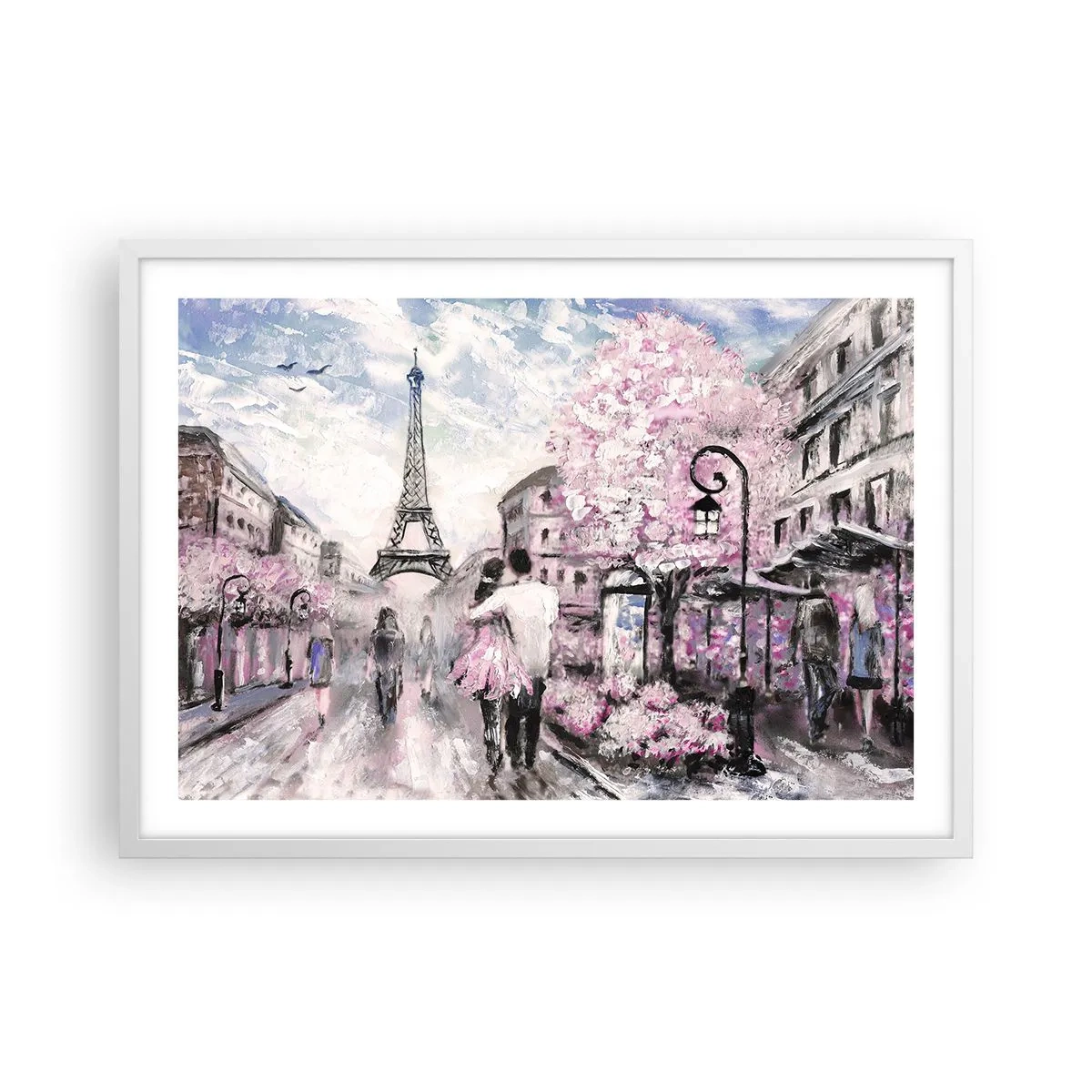 Poster in einem weißen Rahmen - Wie man sich verlieben kann, ist nur in ... - 70x50 cm