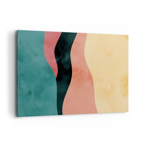 Bild auf Leinwand - Leinwandbild - Abstrakte Wellen in Pastellfarben - 120x80cm - Konforme Nichtkonformität - Moderne Wanddekoration für Wohnzimmer und Schlafzimmer ARTTOR