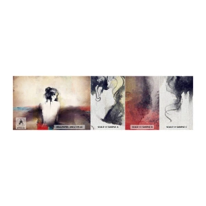 Fototapeten Muster Premium Canvas - Glatte Linien, ovale Formen - Frau, Körper, Stück - 100x30 cm