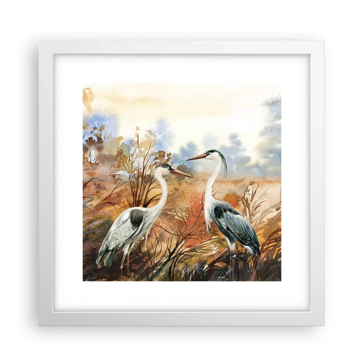 Poster in einem weißen Rahmen - Wohin im Herbst? - 30x30 cm