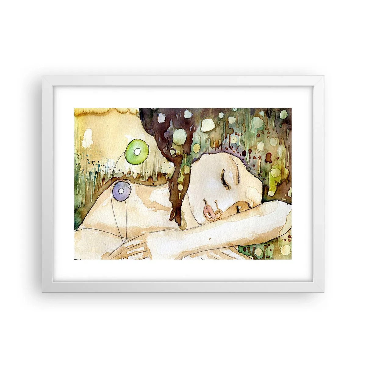 Poster in einem weißen Rahmen - Ein smaragd-violetter Traum - 40x30 cm