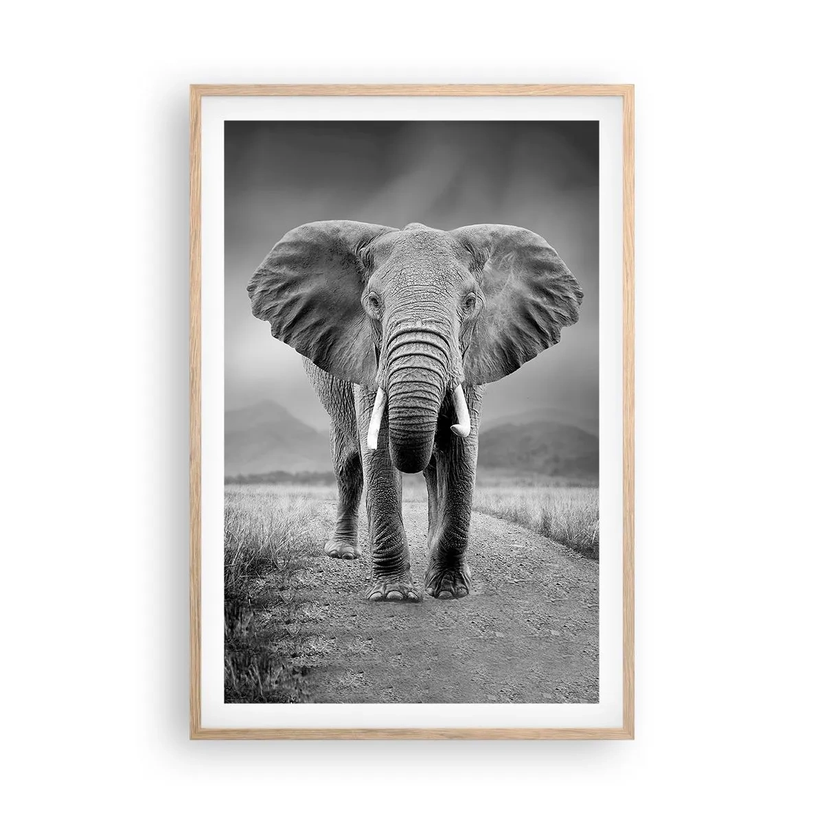 Poster in einem Rahmen aus heller Eiche - Der Gastgeber heißt willkommen - 61x91 cm