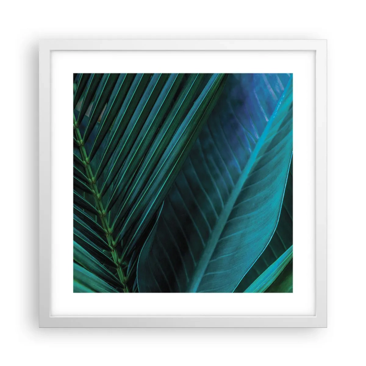 Poster in einem weißen Rahmen - Die Anatomie des Grüns - 40x40 cm