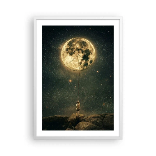 Poster in einem weißen Rahmen - Der Mann, der den Mond gestohlen hat - 50x70 cm
