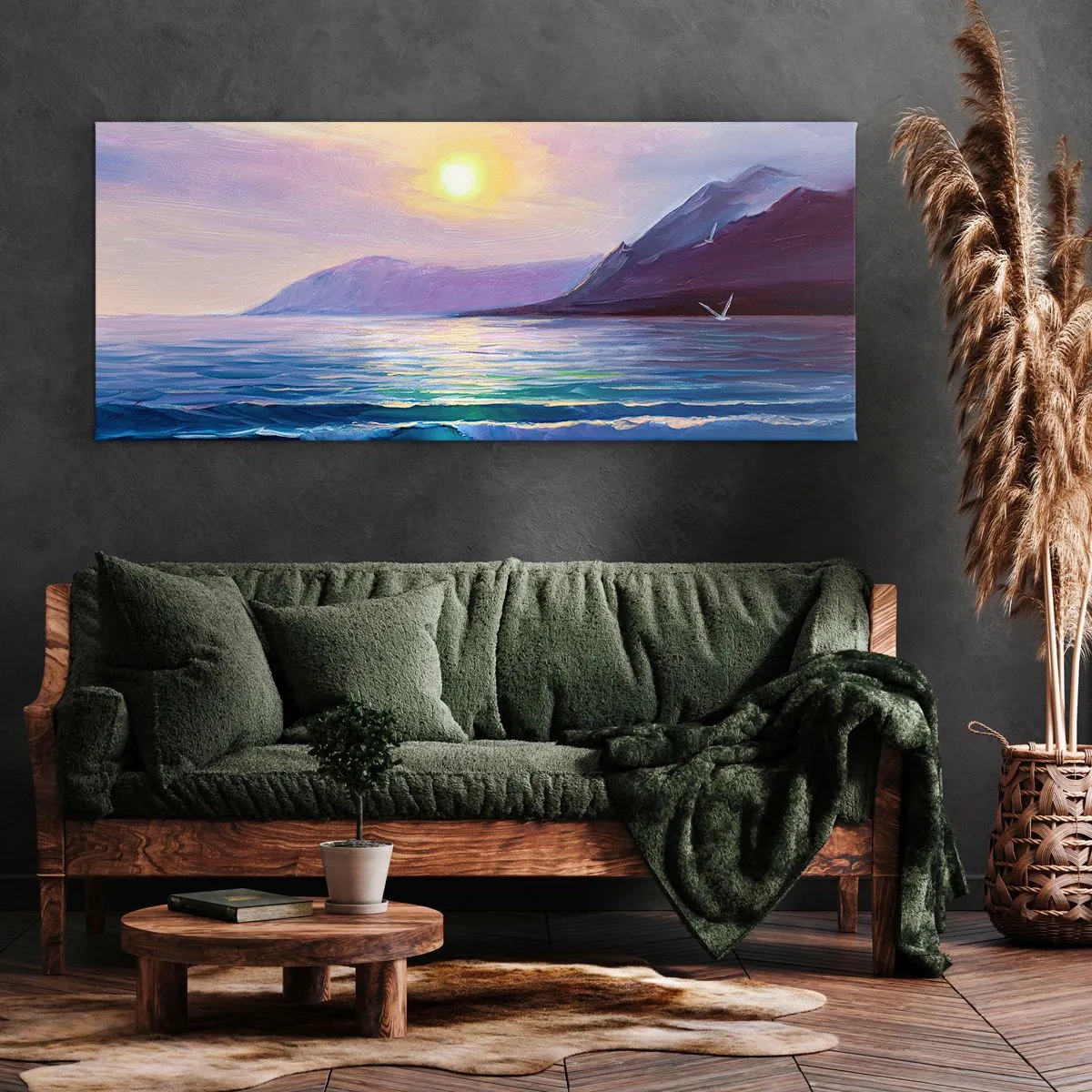 Bild auf Leinwand - Leinwandbild - Wasser- und Luftkristall - 90x30 cm