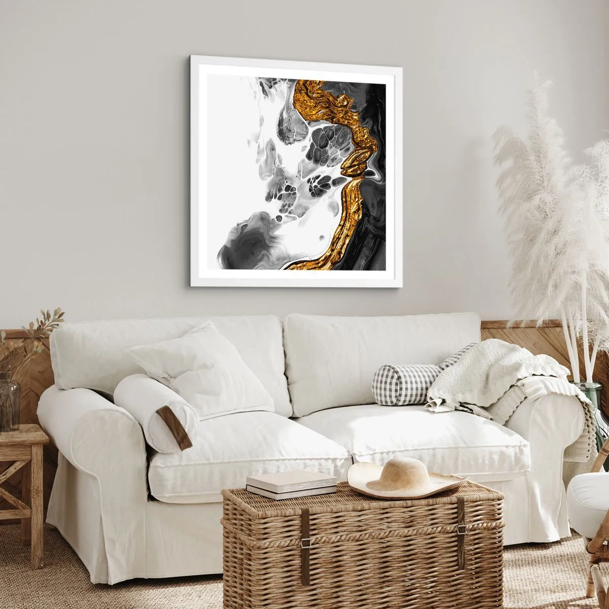 Poster in einem weißen Rahmen - Organische Komposition - 60x60 cm