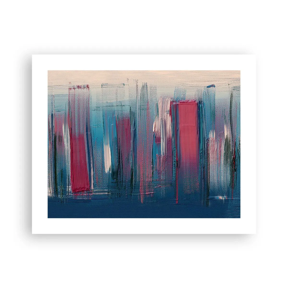 Poster - Vertikale Komposition in Blau und Rot - 50x40 cm