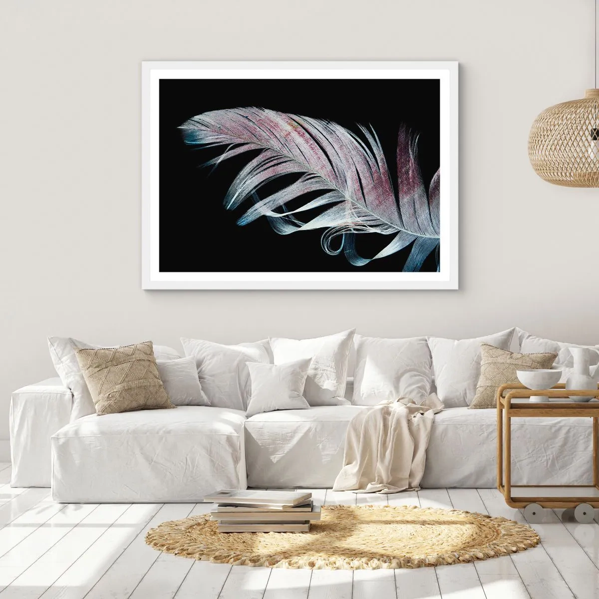 Poster in einem weißen Rahmen - Denke an Berührung - 70x50 cm