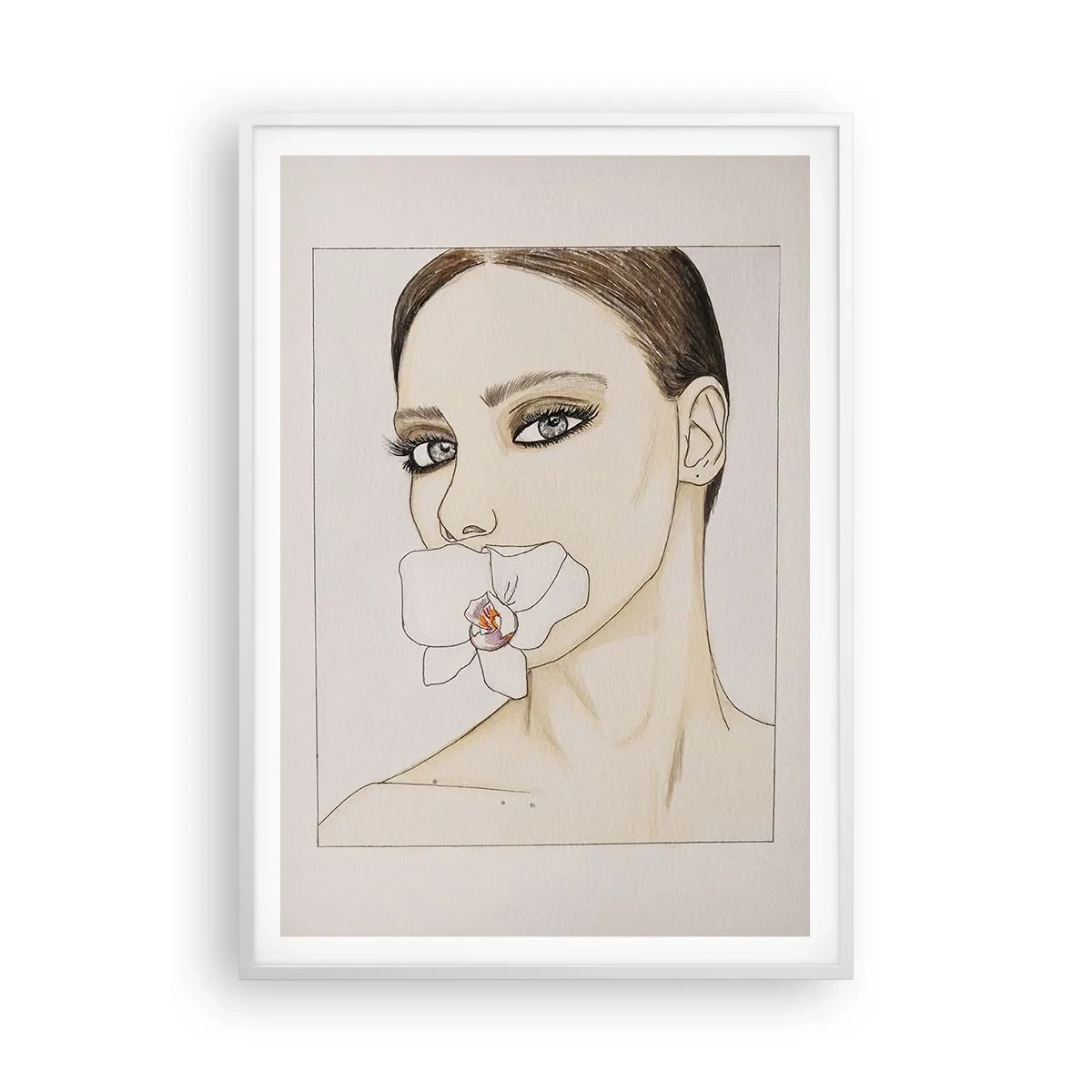 Poster in einem weißen Rahmen - Ein Symbol für Eleganz und Schönheit - 70x100 cm