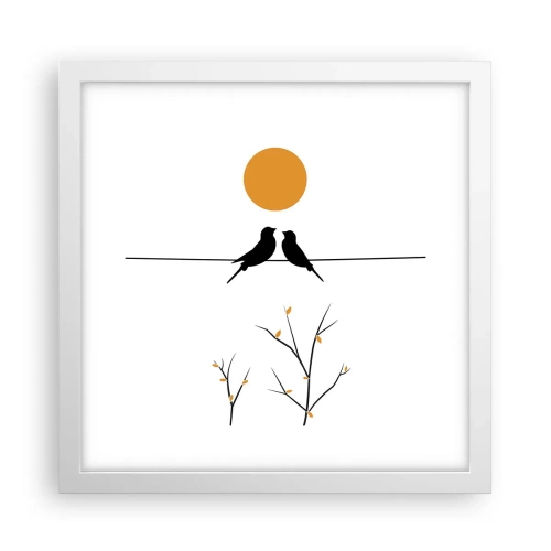 Poster in einem weißen Rahmen - Abend der Nachtigallen - 30x30 cm