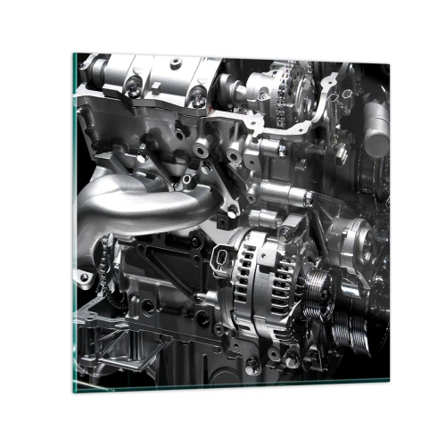 Glasbild - Bild auf glas - Stahl, schön, stark - 60x60 cm