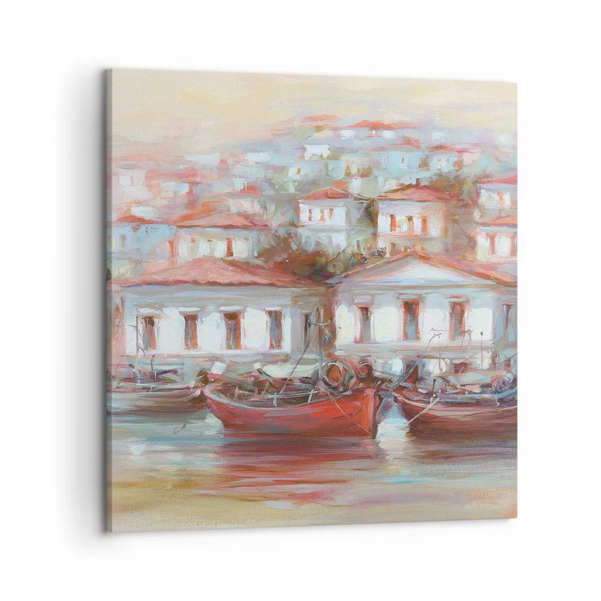 Bild auf Leinwand - Leinwandbild - Glückliche Stadt - 50x50 cm